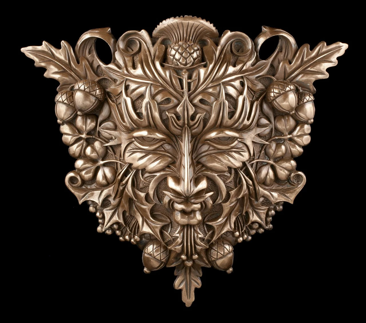 Waldgeist Wandrelief Keltisch - Greenman Bronziert 3 Waldgeist Wandrelief Keltisch - Greenman Bronziert