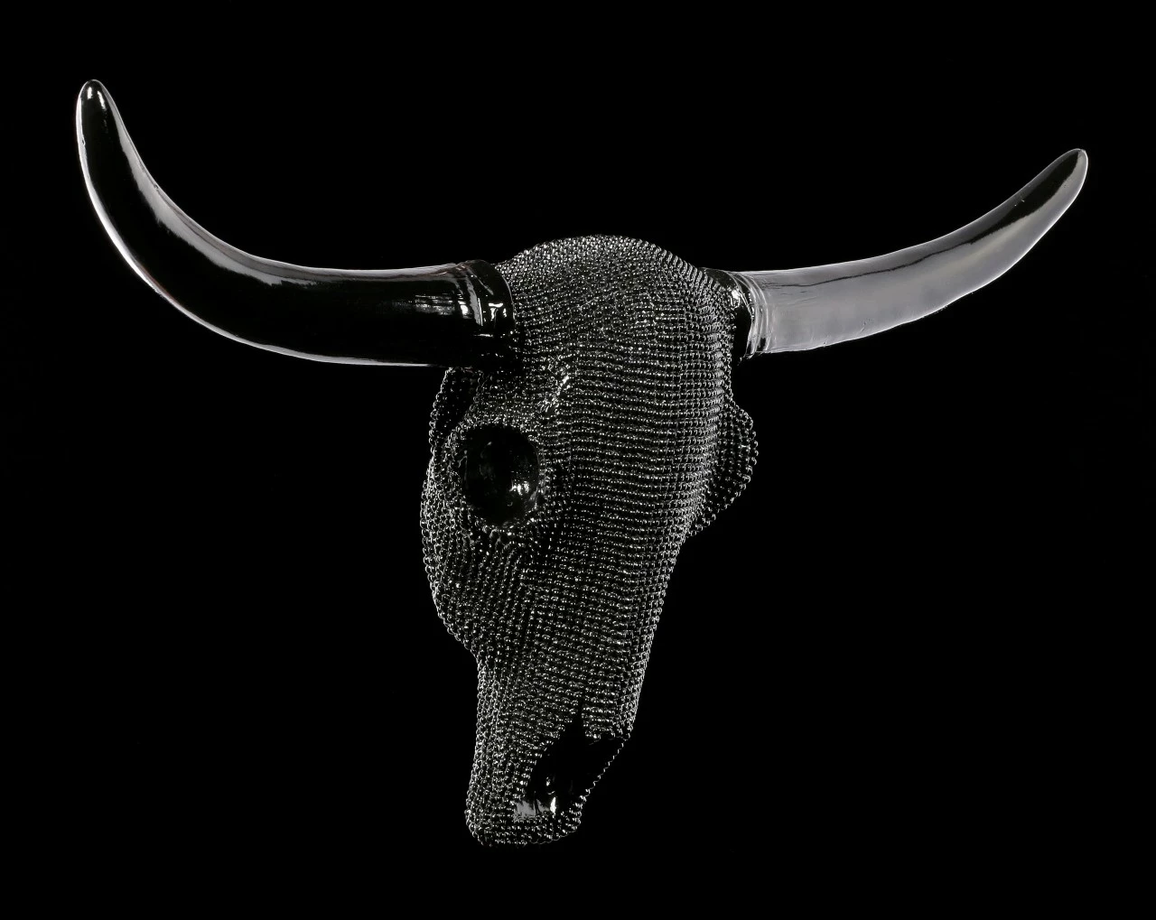 Wandrelief Büffel Schädel - Schwarze Noppen 4 Wandrelief Büffel Schädel - Schwarze Noppen – Bild 2