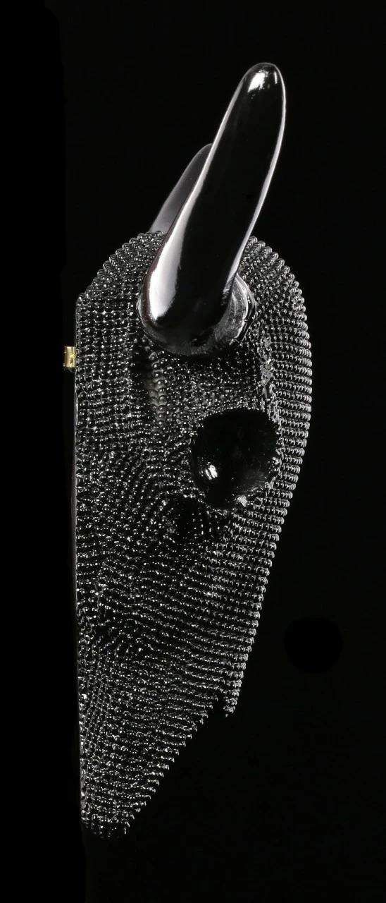 Wandrelief Büffel Schädel - Schwarze Noppen 5 Wandrelief Büffel Schädel - Schwarze Noppen – Bild 3