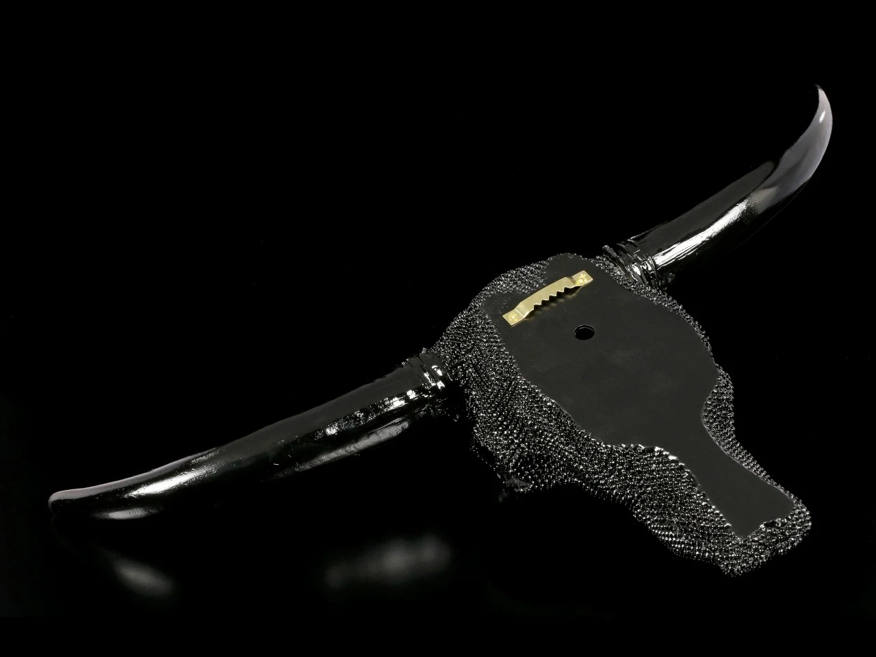 Wandrelief Büffel Schädel - Schwarze Noppen 7 Wandrelief Büffel Schädel - Schwarze Noppen – Bild 5