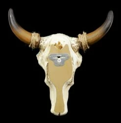 Wandrelief - Rinderschädel Mit Mosaik -FIGUREN Verkäufe Wandrelief Mit Schmucksteinen Rinderschaedel Mit Mosaik Muster 2 1280x1280