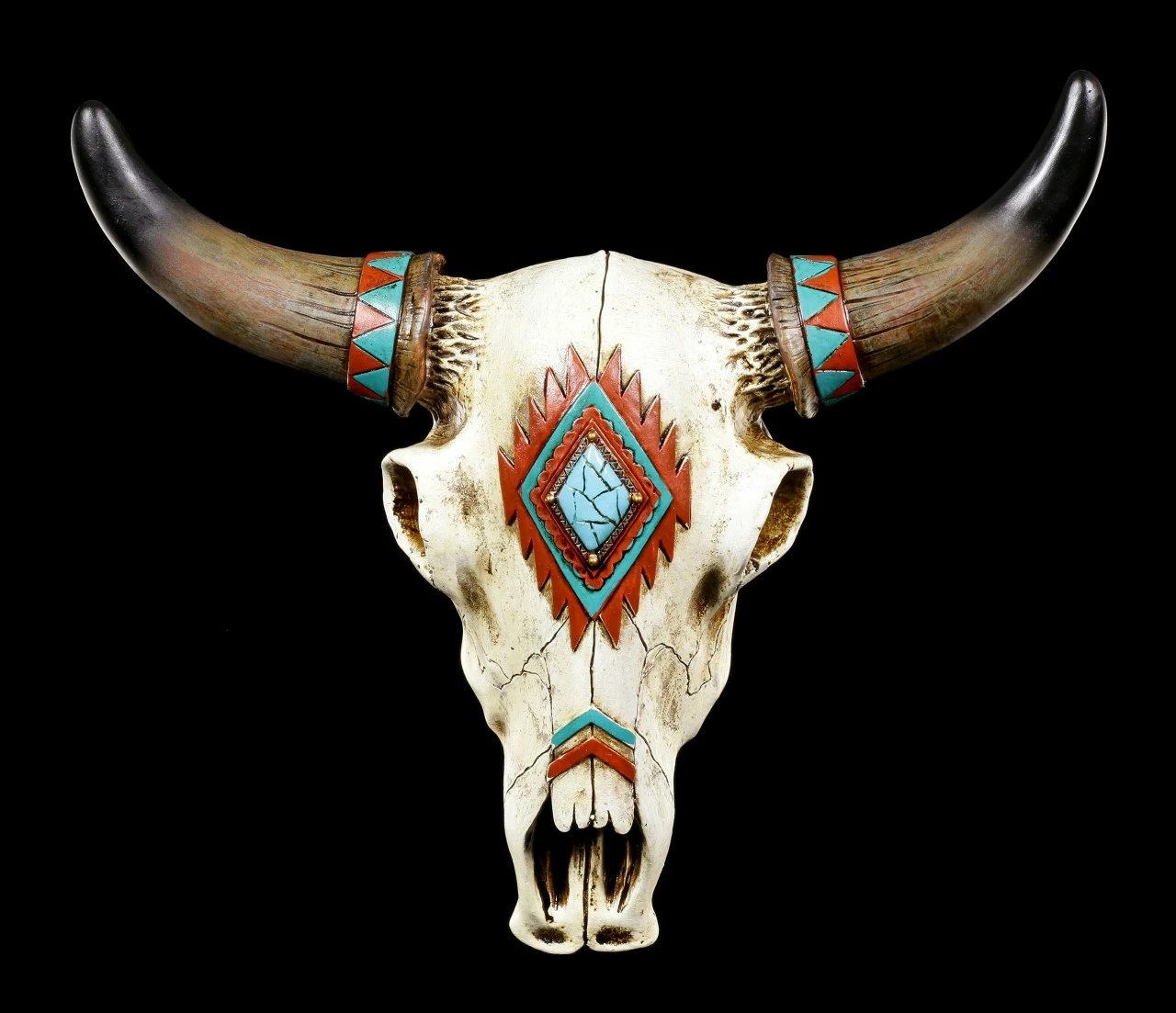 Wandrelief - Rinderschädel Mit Indianerbemalung 4 Wandrelief - Rinderschädel Mit Indianerbemalung – Bild 2