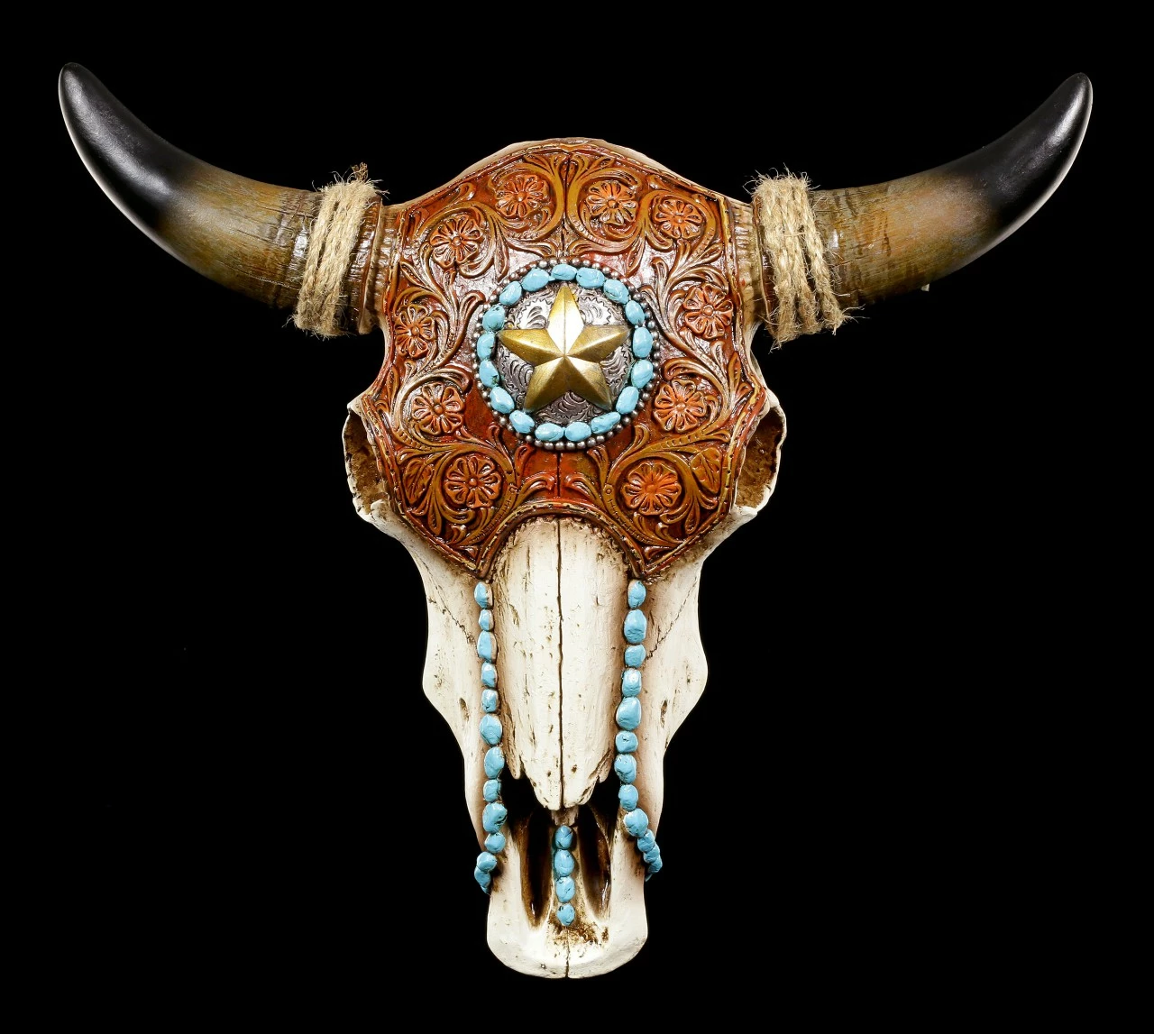 Wandrelief - Rinderschädel Mit Indianerschmuck 4 Wandrelief - Rinderschädel Mit Indianerschmuck – Bild 2