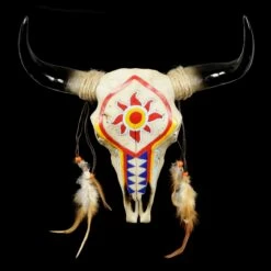 Wandrelief Stier Schädel - Indianer Look