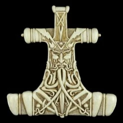 Wandrelief - Thors Hammer Mjolnir - Weiß