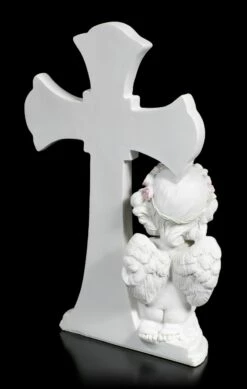Weiße Cherub Figur Vor Kreuz Betend -FIGUREN Verkäufe Weisse Cherub Figur Vor Kreuz Betend 2 1280x1280