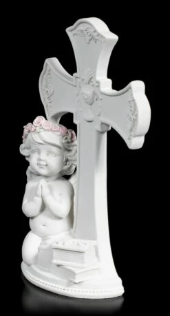 Weiße Cherub Figur Vor Kreuz Betend -FIGUREN Verkäufe Weisse Cherub Figur Vor Kreuz Betend 4 1280x1280