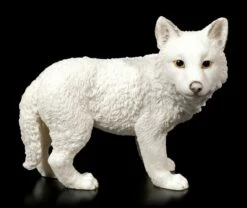 Weisse Wolf Figur - Welpe Stehend