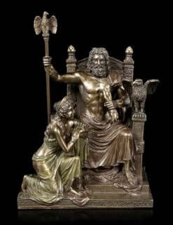 Zeus Auf Thron Mit Hera Figur