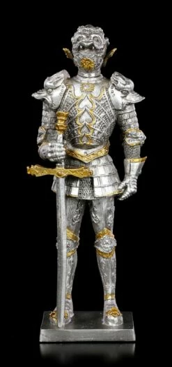 Zinn Ritter Figur Mit Drachenhelm
